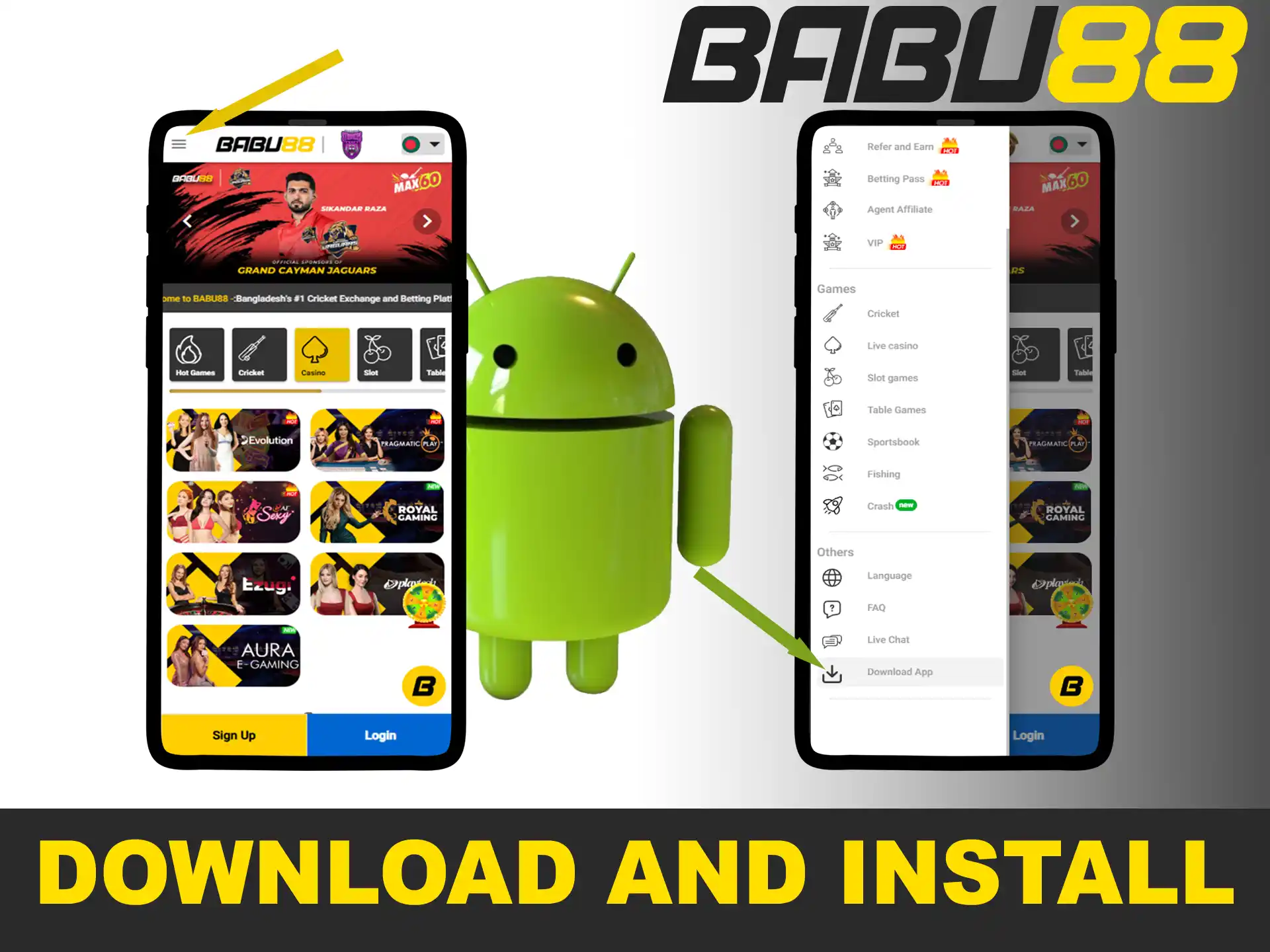 Step-by-step instructions on how to install the app on android