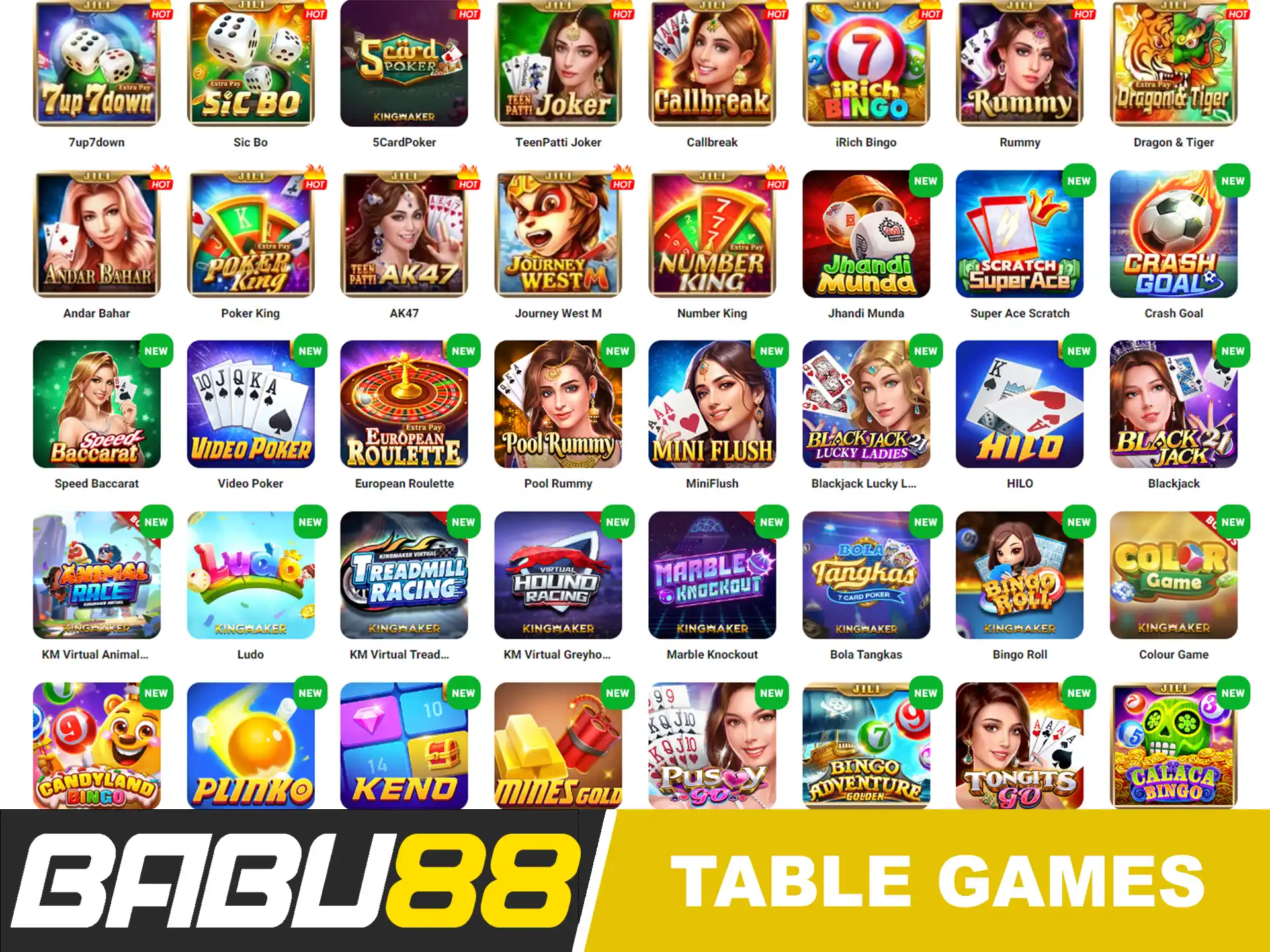 Play table games on Babu88