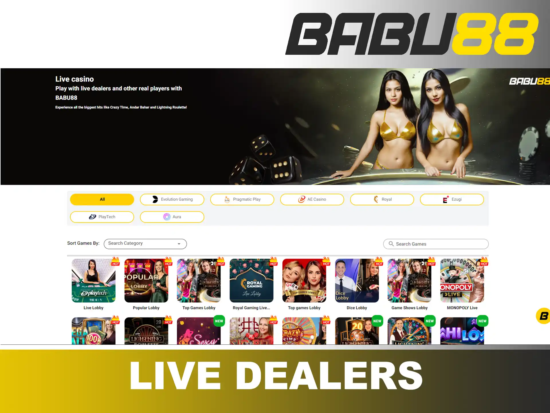 Live Dealers at Babu88