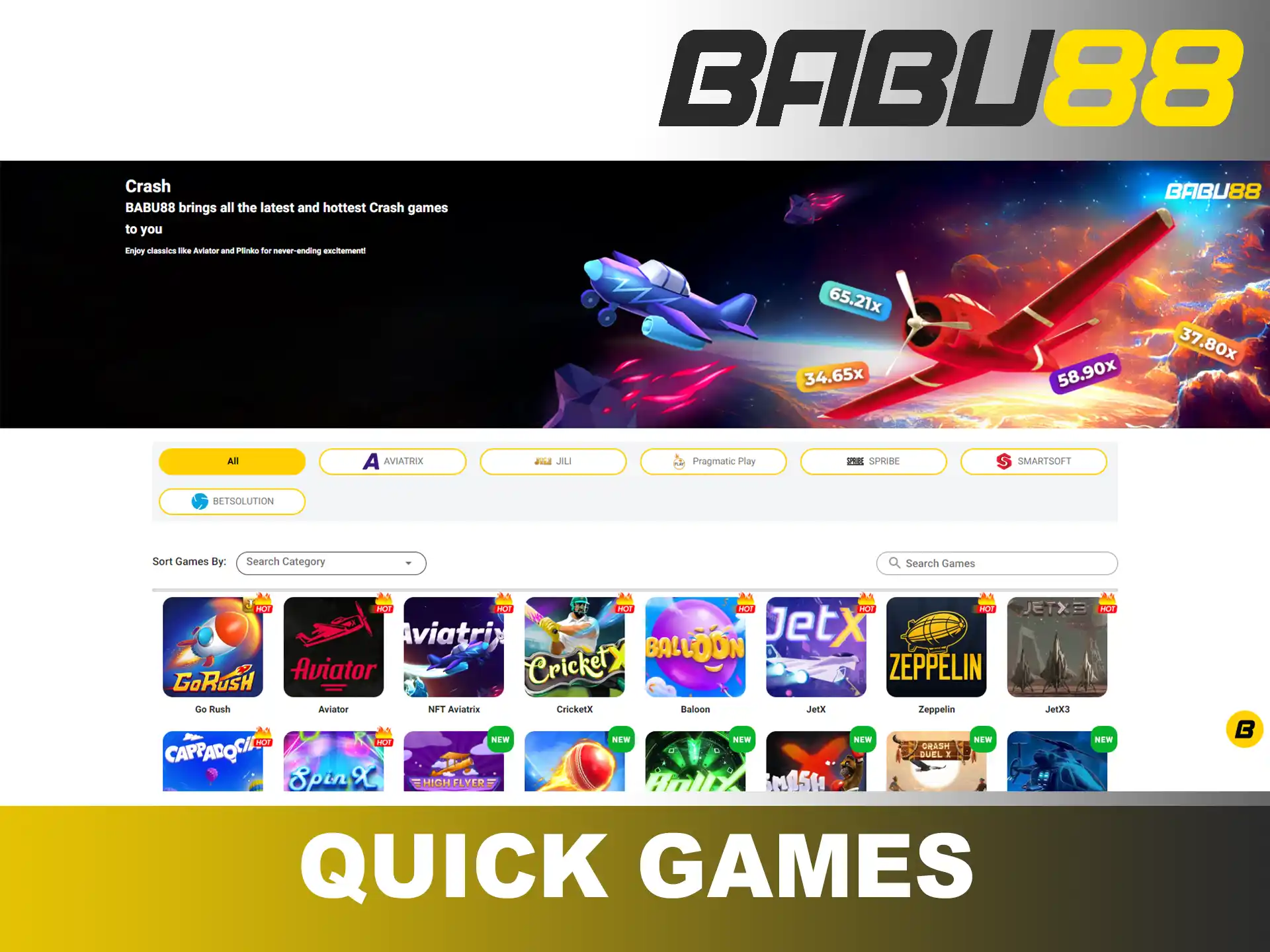 Great selection of games on Babu88! Play the popular Aviator!