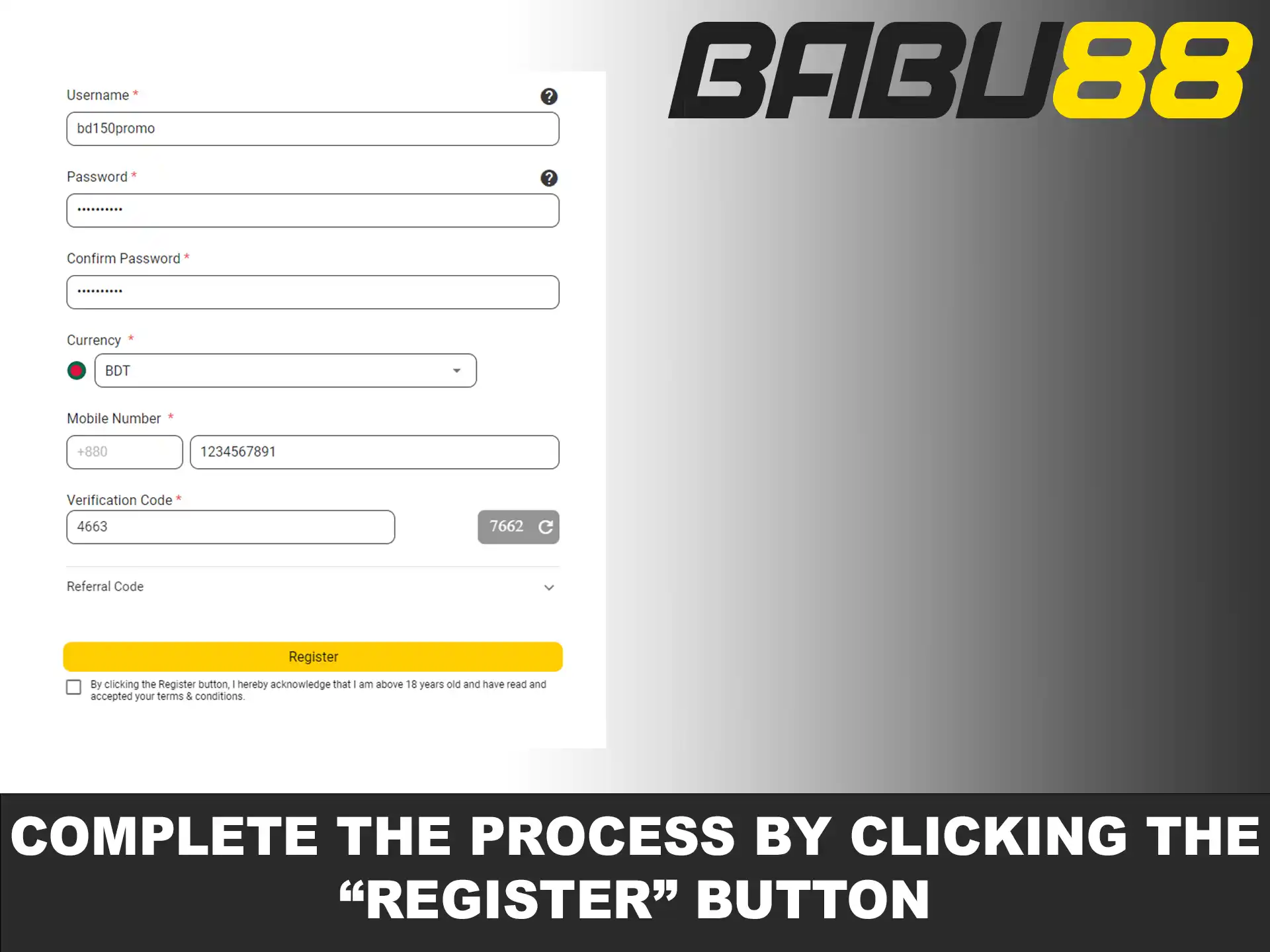 Click the “Register” button